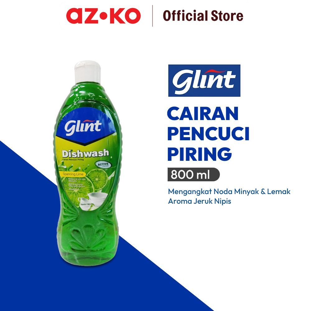 AZKO Glint 800 ml Cairan Pencuci Piring Sparkling Lime Eating Utensils Liquid Cleaner Sabun Cuci Pir