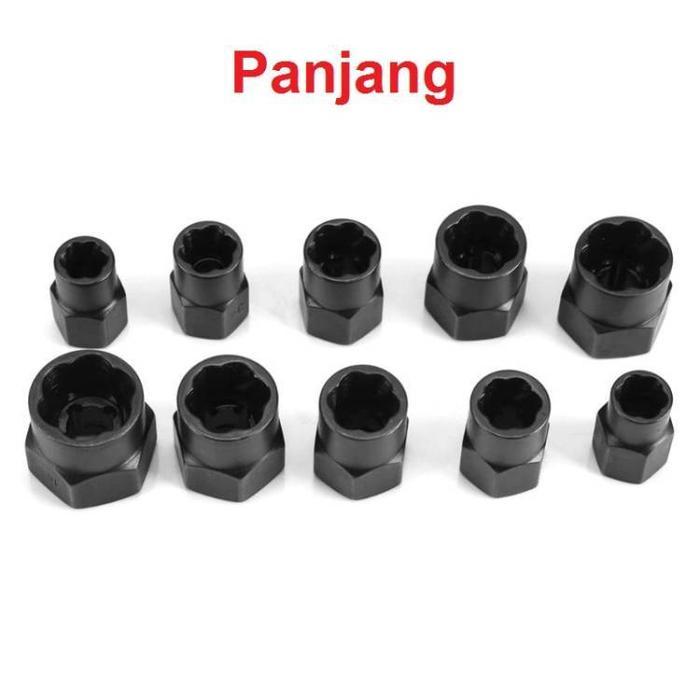 13 14 PCS Alat Pembuka Baut Mur Rusak 9mm-19mm Set Kunci Ring pass Damage