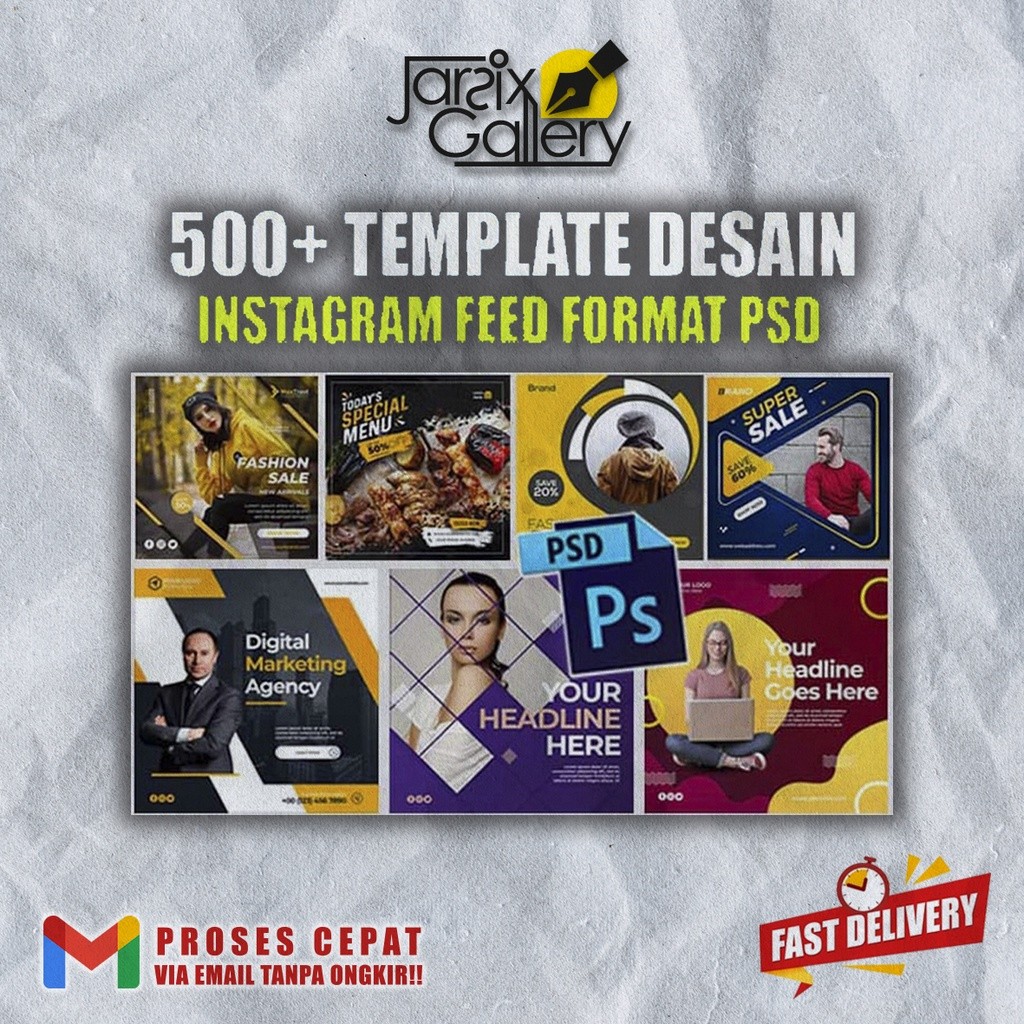 500+ Template Design Feed Instagram IG Format Photoshop PSD Siap Edit + Bonus