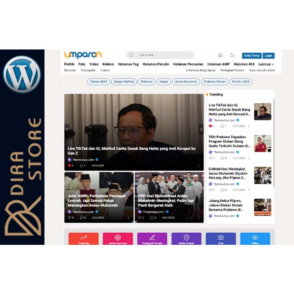 UmparanWP Template WordPress Berita Mirip Kumparan.com