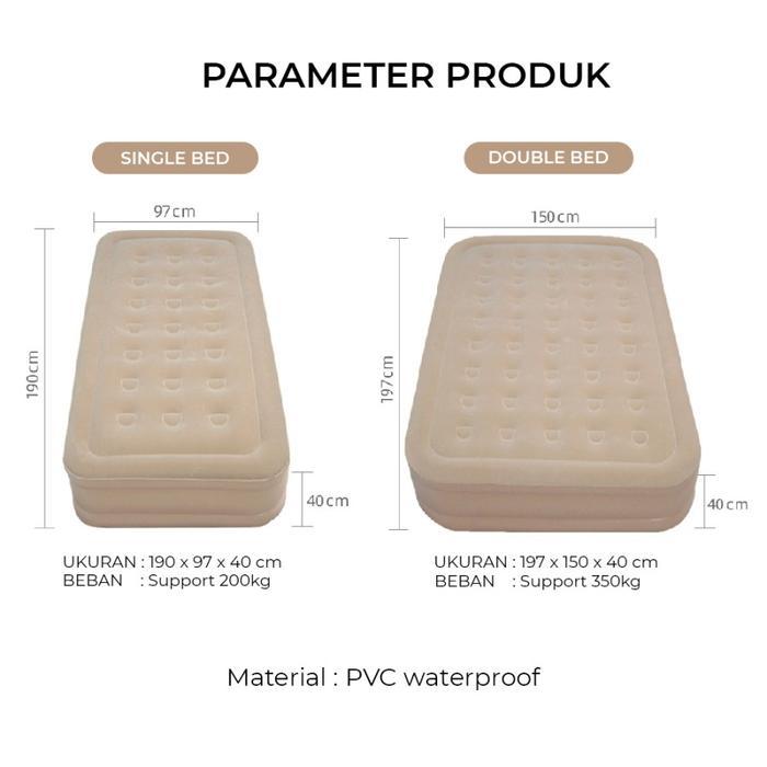 Matras Camping Angin Inflatable | Kasur Camping Single Bed/Double Bed - double bed