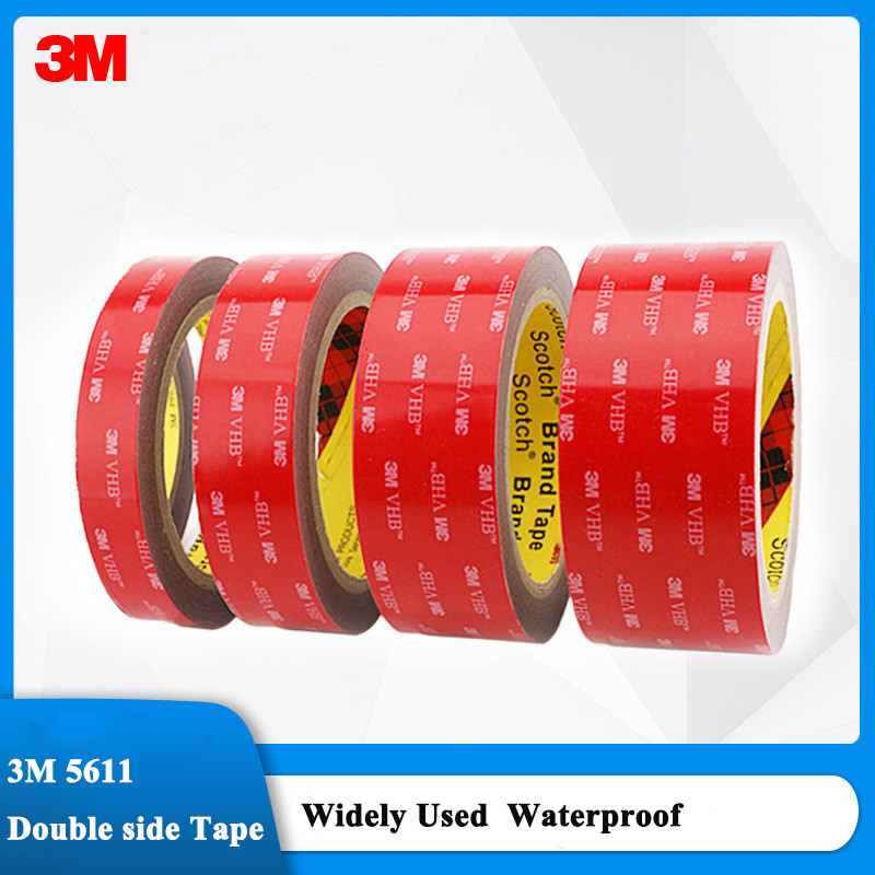 3M 5611 Double-Sided Tape, Strong Seamless Foam Vhb Tape, High Temperature Resistant, Gray High Visc