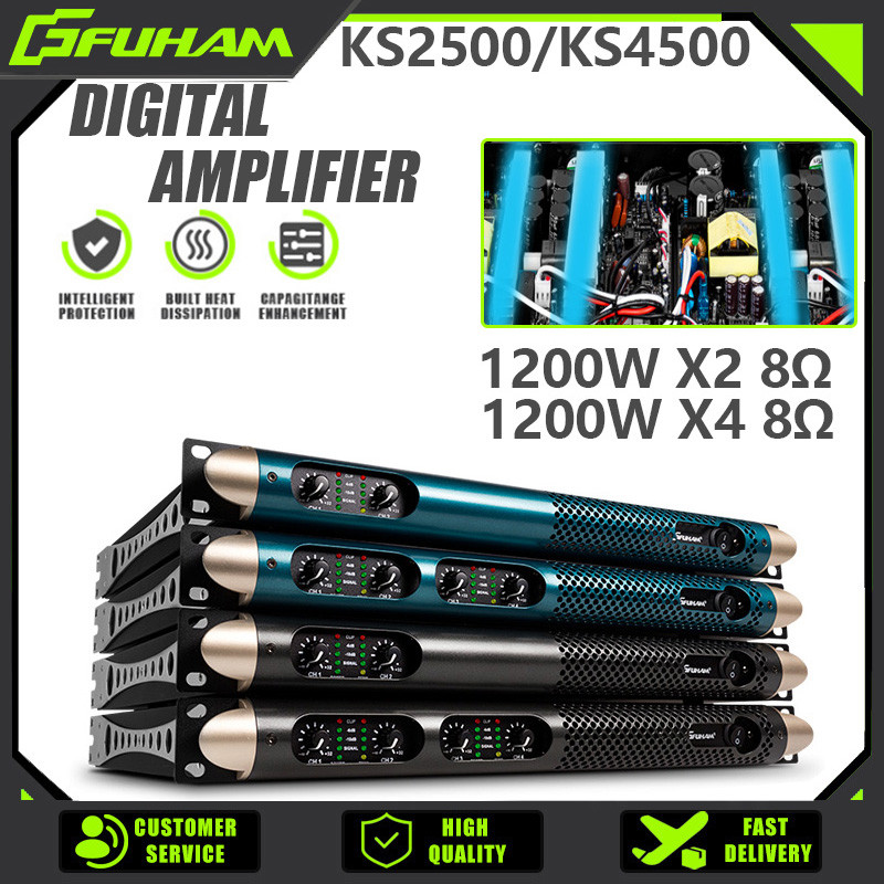 FUHAM KS2500 Professional gital Power Amplifier 4x1200w 8 Ohm 4 Channel DJ Subwoofer Amplifier Speak