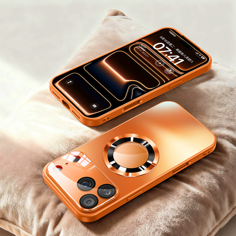 NEW Ponsel Penutup Cosmic Orange 17 IPHONE Casing Ponsel Kaca Matte AG Baru Untuk Iphone 16 15 13 14