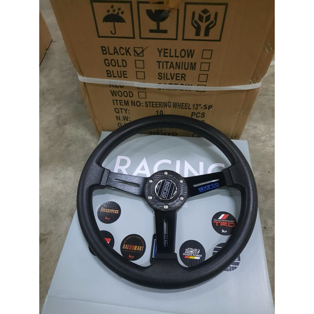 Stir Racing 13 Inch SPARCO Style – Setir Mobil Universal Sport Look