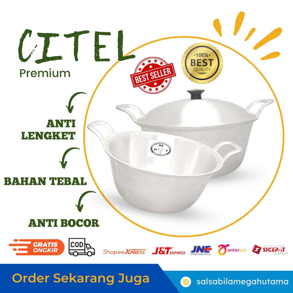CTL18 - citel panci katel / citel wajan katel - Citel No 10 12 14 16 panci katel tradisional anti pe
