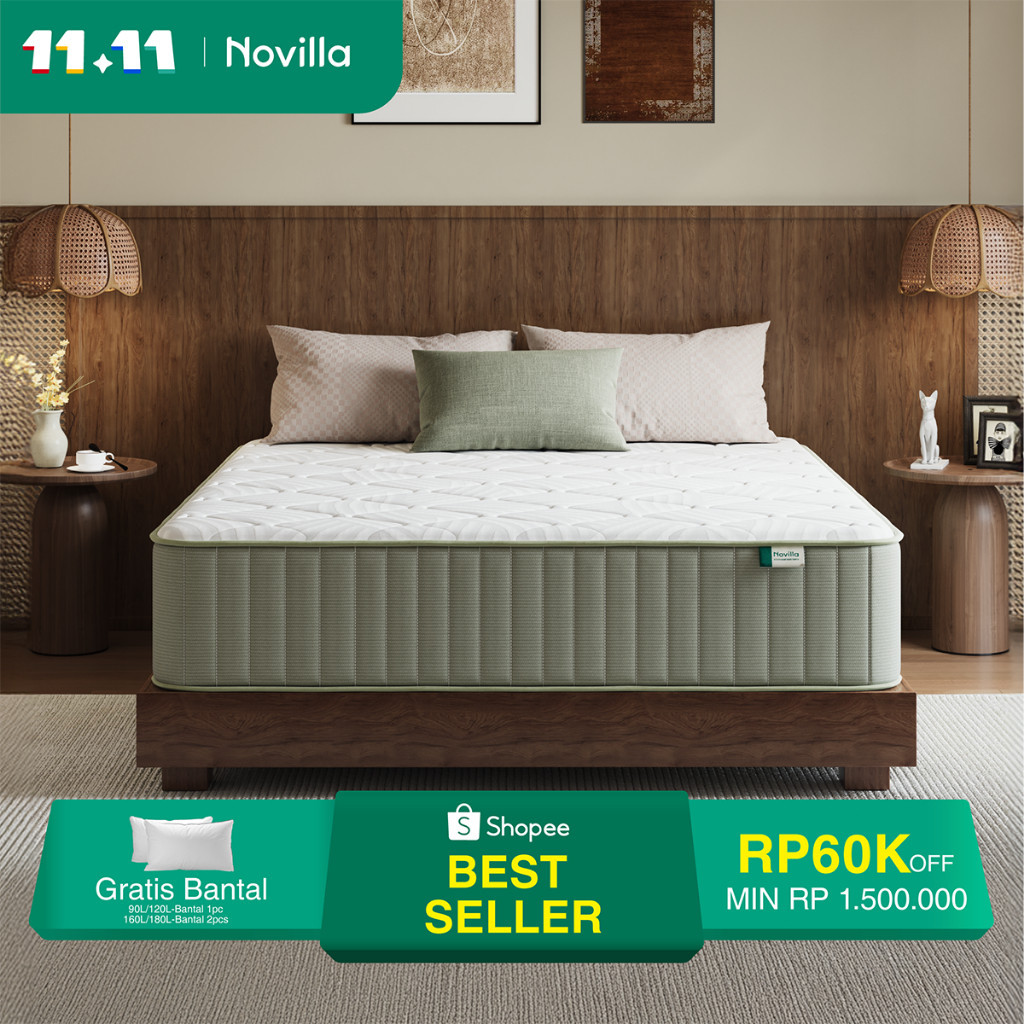 THE BEST Novilla kasur Essential full busa FREE Bantal ukuran kasur 90x200 120x200 160x200 180x200 i