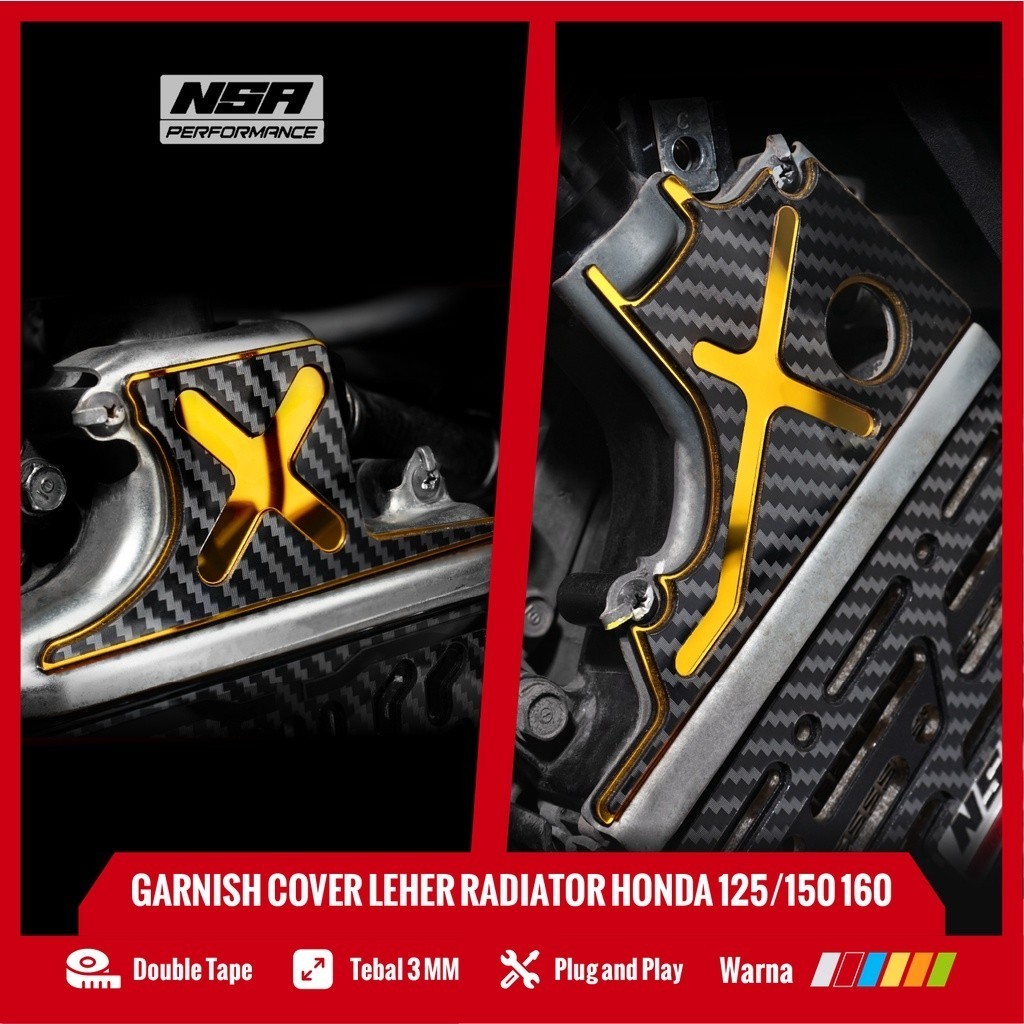 NSA COVER LEHER RADIATOR CARBON HONDA (VARIO PCX ADV STYLO) Garnish Leher Radiator Honda 125/150/160