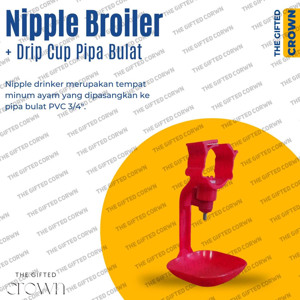 250 Pcs Nipple Broiler Dripcup Pipa Bulat - Nipel - Napel - Nippel - Niple - Nipel - Nepel - Tempat 