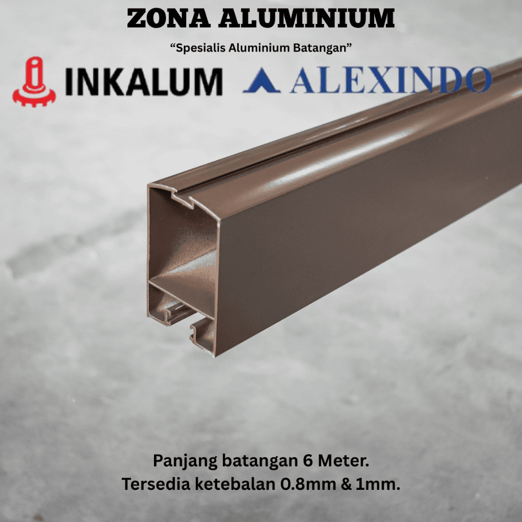 INKALUM ALEXINDO Aluminium Batangan 2001 Tiang Moher untuk Swing Door