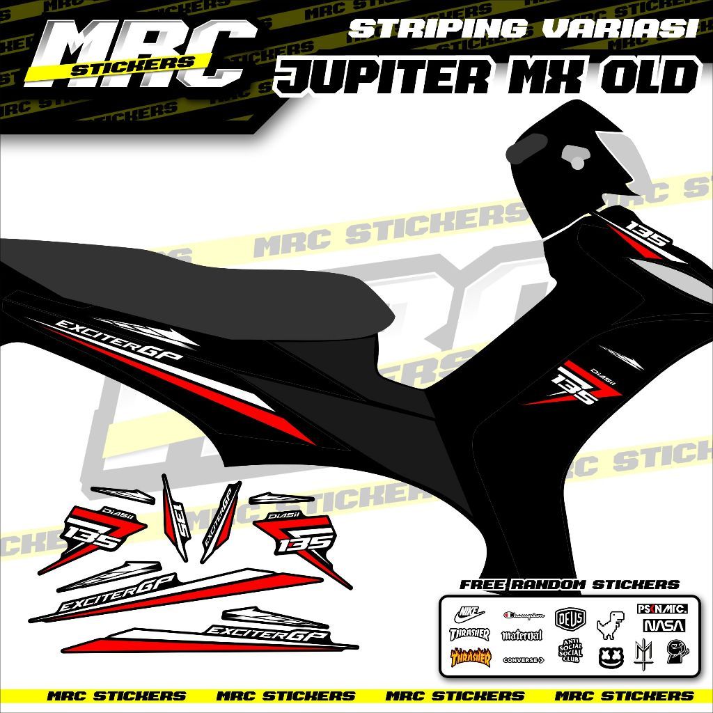 STRIPING / STIKER / SKOTLET VARIASI / CUSTOM JUPITER MX OLD 135 / EXCITER GP / EXCITER
