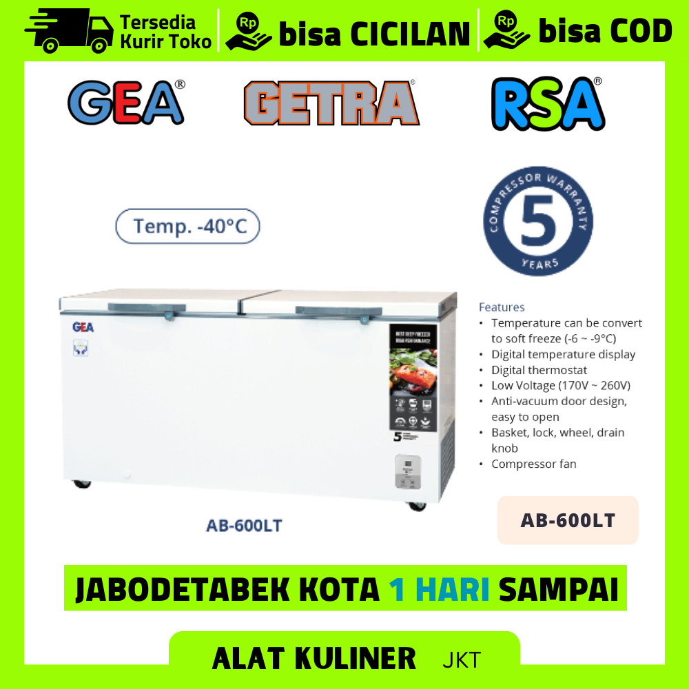 KULKAS GEA AB-600LT CHEST FREEZER 500 LITER GARANSI RESMI ORIGINAL