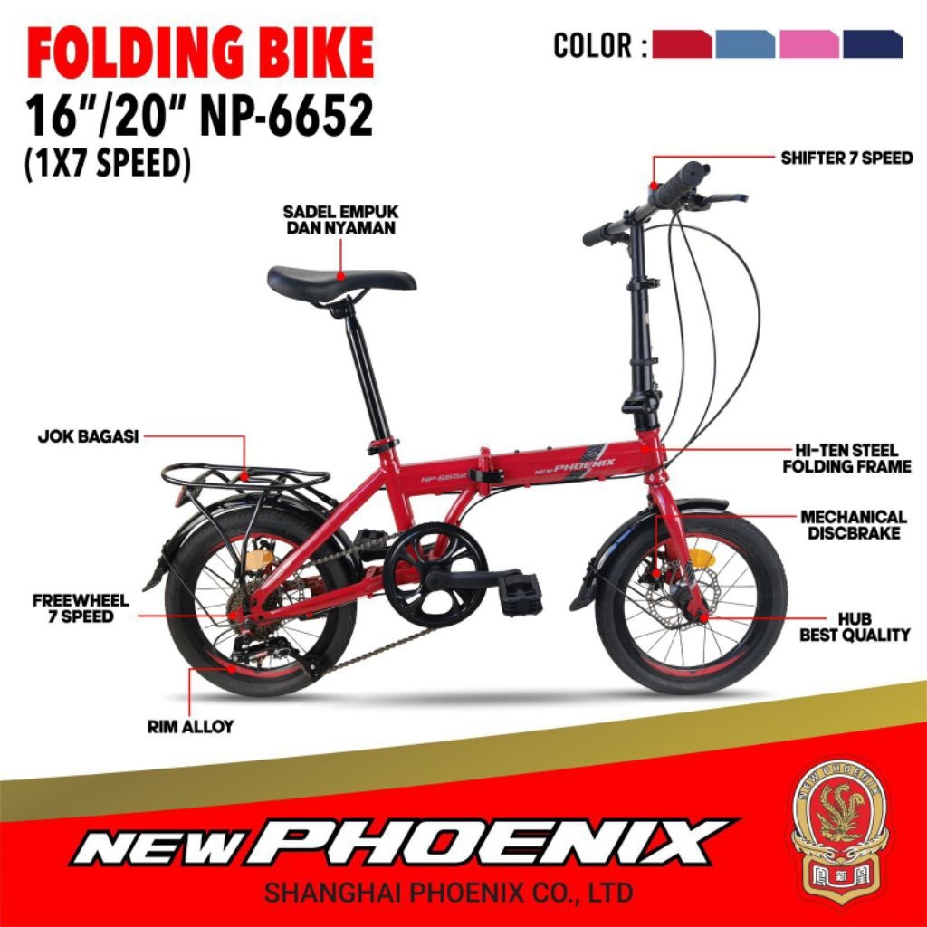 SEPEDA LIPAT 20 INCH NEW PHOENIX 6652