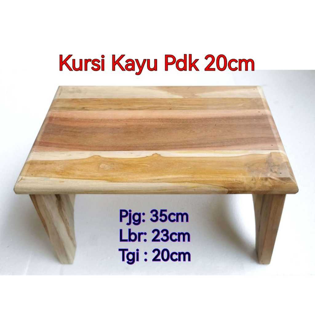 Kursi Kayu Pendek 20cm Persegi Panjang Bangku Dingklik