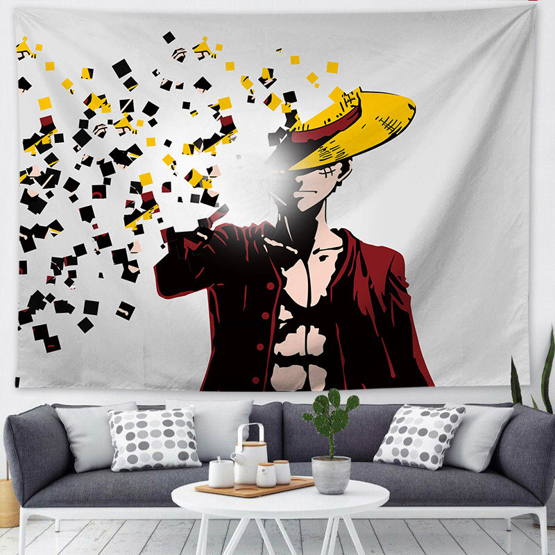Kain Gantung One Piece Gaya Jepang Kain Latar Belakang Dekorasi Poster Film Anime Kain Latar Belakan