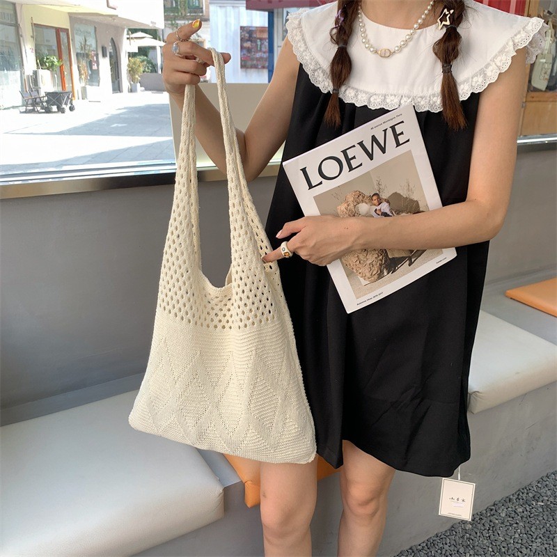 Tas Rajut Wanita Terbaru | Tas Santai Fashion Korea Model Kekinian