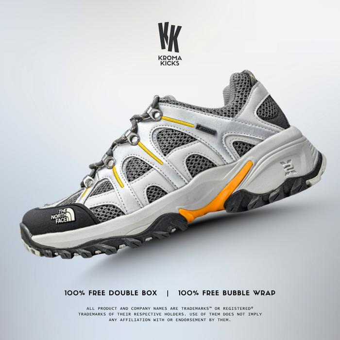 The North Face Hedgehog 06 RVST GTX Hiking Outdoor Sneaker Shoes Grey Black Silver Orange NFOA8ADUKT