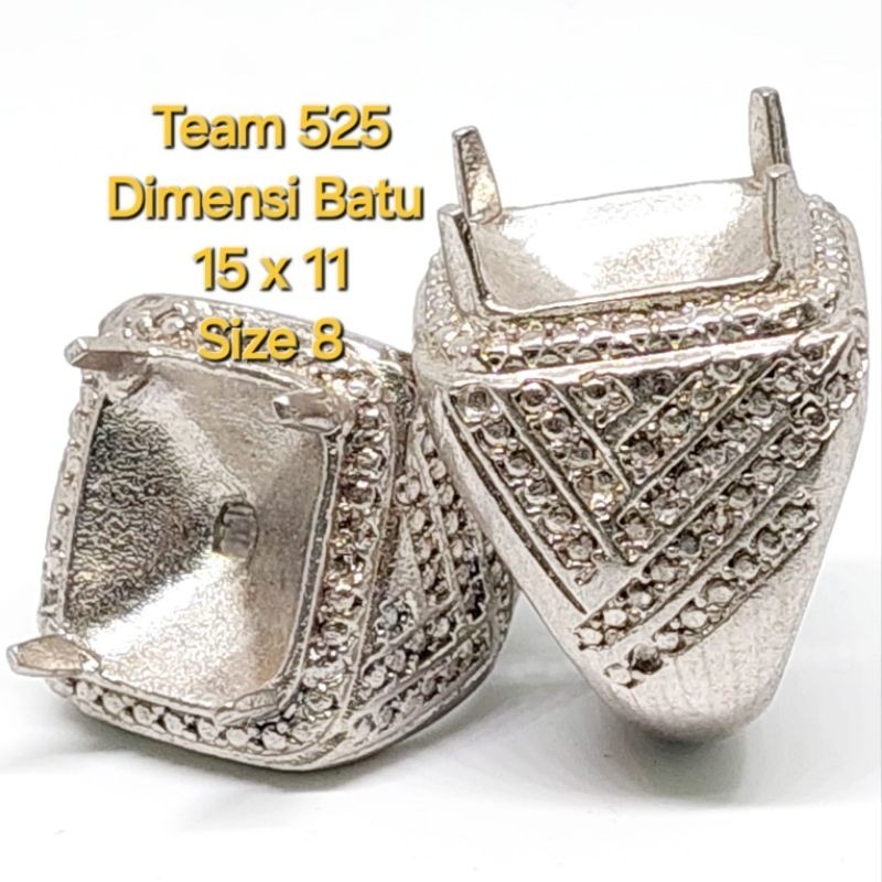 Ring emban alpaka super 15 x 11 eceran / model kotak cakar kuku / pengikat ring cincin batu akik