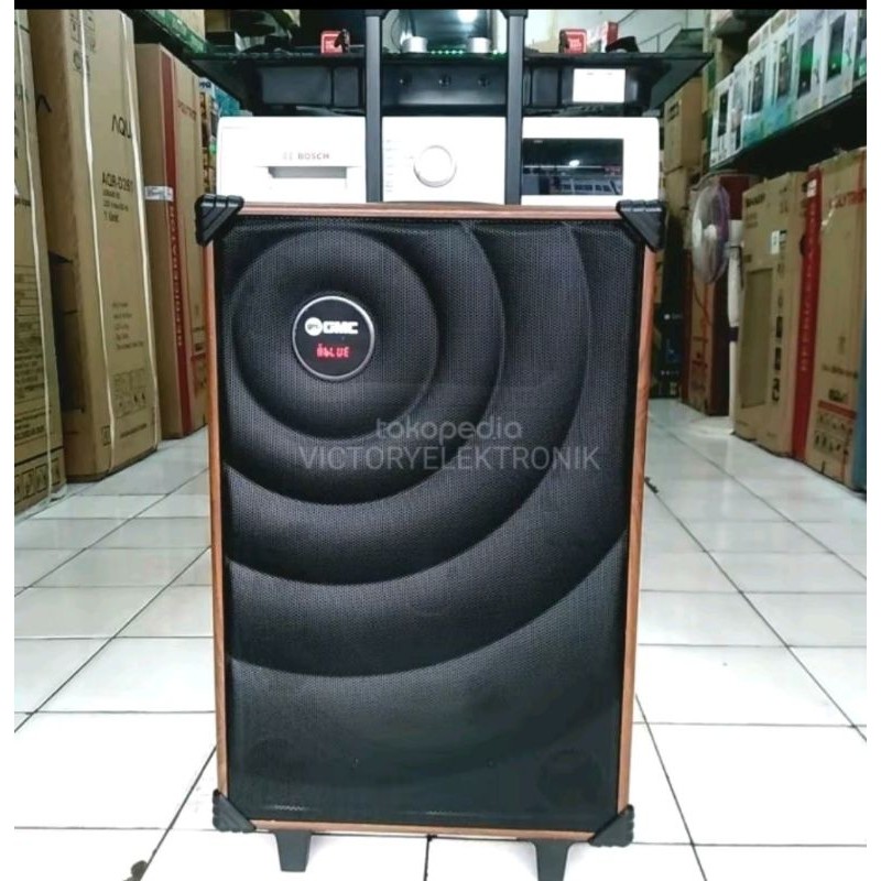 Speaker Portable 15 Inch GMC 883N Bluetooth Mp3 Mic Wireless Original
