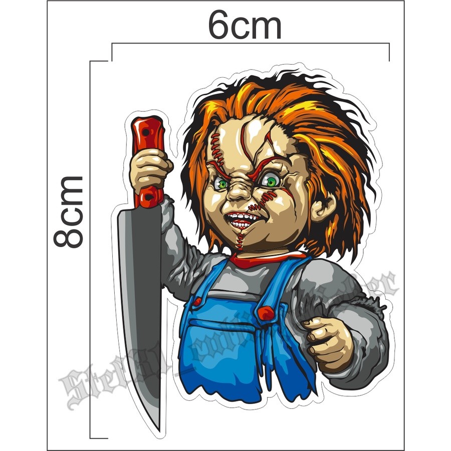 stiker printing chucky, gambar boneka chucky