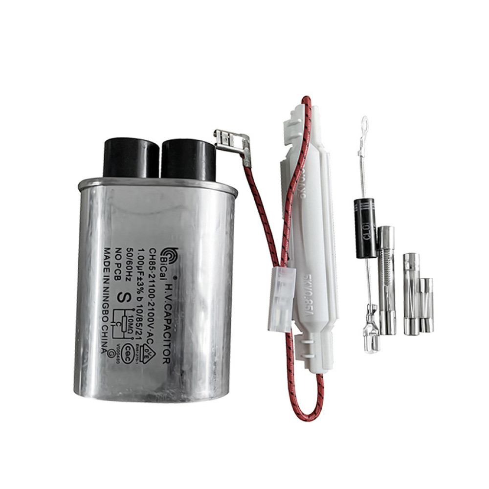 For Microwave Oven Capacitor Parts High Voltage Capacitor + Power Fuse + Diode + High Voltage Fuse M