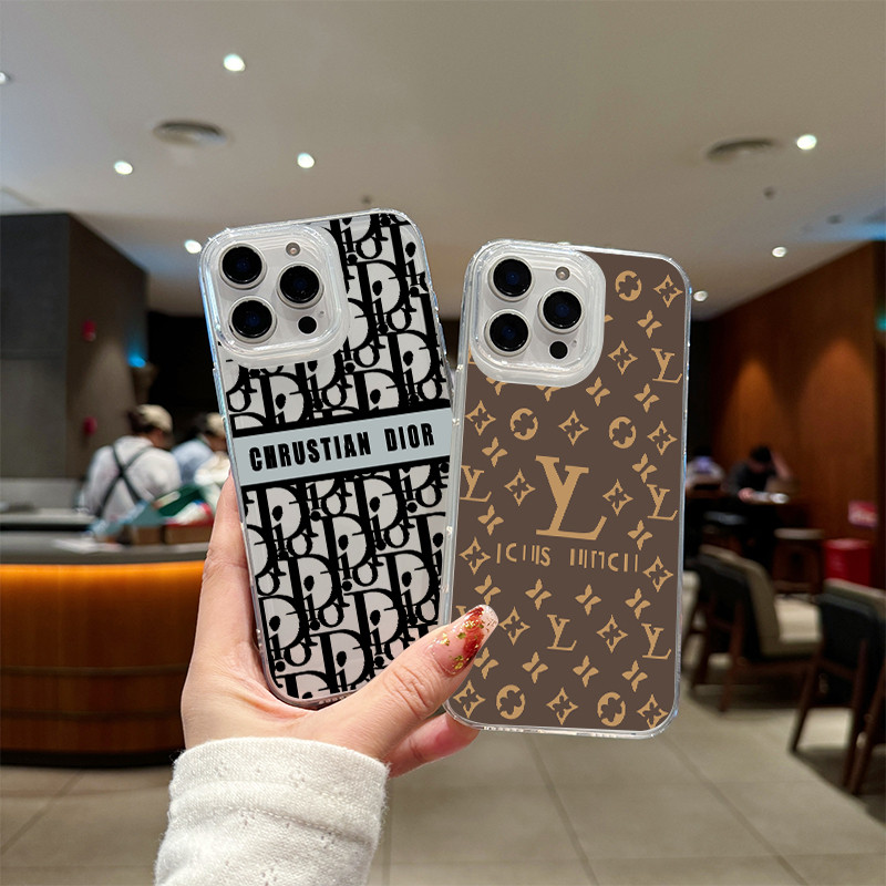 Kompatibel dengan iPhone Dior Kasus ponsel 11 12 13 14 15 16 Bahan transparan Kasus ponsel iPhone 11