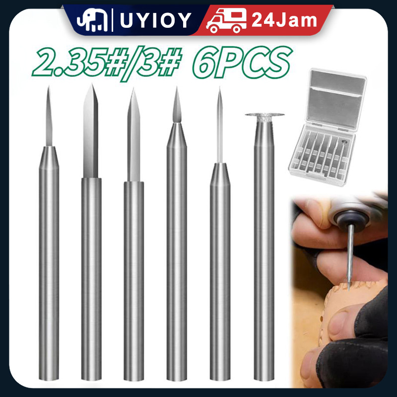 6PCS Mata Bor Ukir Kayu /2,35MM /3MM /Untuk Alat Putar/Mata Bor Kikir Ukir Kayu HSS/ Mata Bor Kayu K