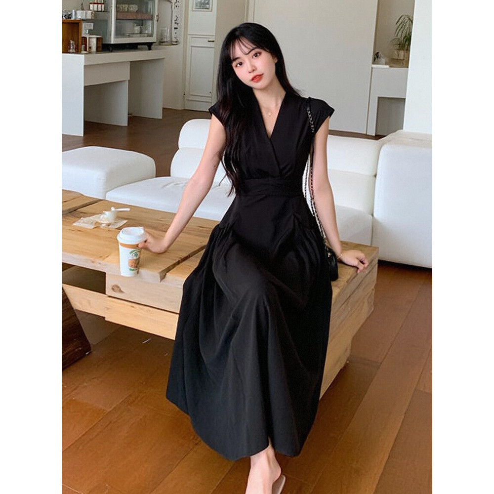Baju Dress Hitam Polos Press Body Wanita Kekinian Casual Dress Korean Style Model Terbaru 2025 Summe