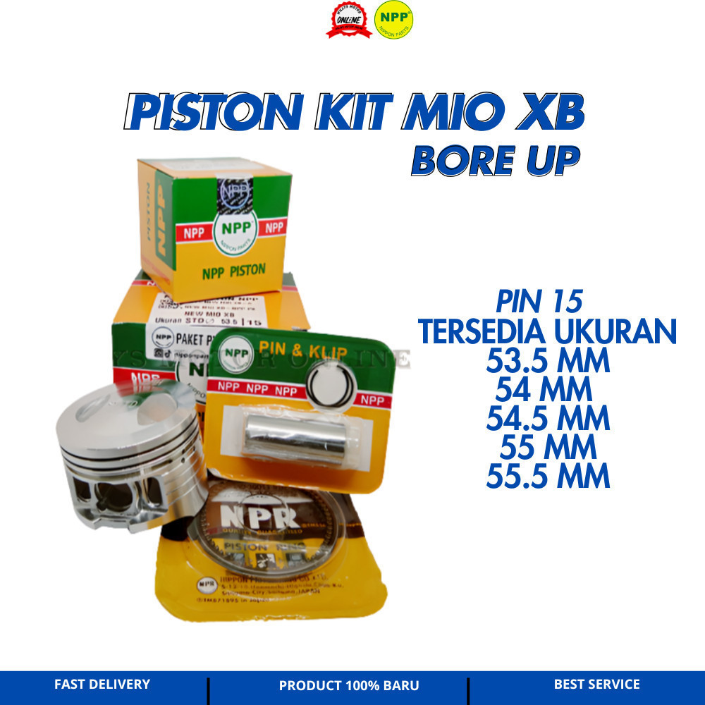 Piston Kit MIO XB NPP 53.5 54 54.5 55 55.5 PIN15 Seher Mio XB Bore Up