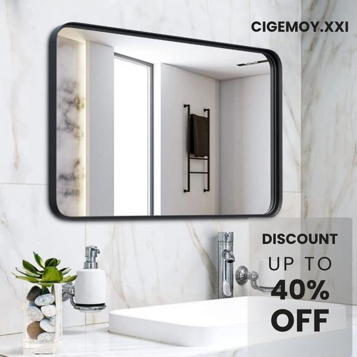 Cermin Dinding Gantung Aesthetic Frame Persegi Kotak [Garansi 100%] Free Packing/ Cermin Kotak/ Cerm