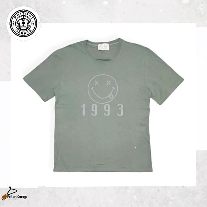 Kaos T-shirt Graphic Nirvana North US Tour Print Light Green Sage M