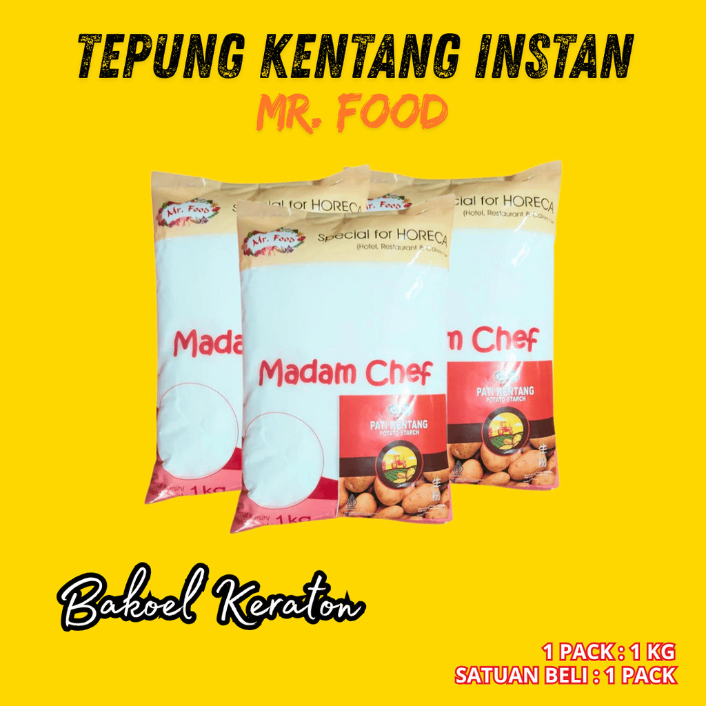 ( 1 PACK 1 KG ) MR FOOD TEPUNG KENTANG / 100% PATI KENTANG MURAH /  POTATO STARCH