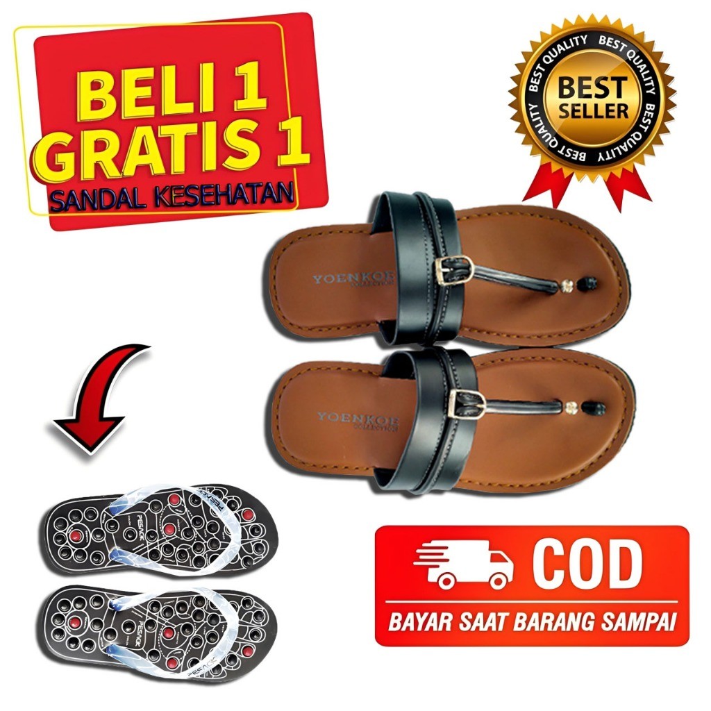 Sandal Jepit Tarumpah Sol Anti Slip Model Jepit Kekinian Termurah Bonus Sandal Kesehatan - CS KAKI