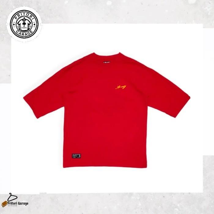 Kaos T-shirt Graphic Sukajan Izzue Tiger Big Embroidery Red Color Vintage L