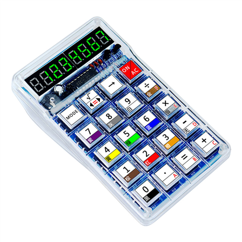 A73T DIY Calculator Kit LED Display Calculator Electronic Making With Batteries For Learn Soldering 