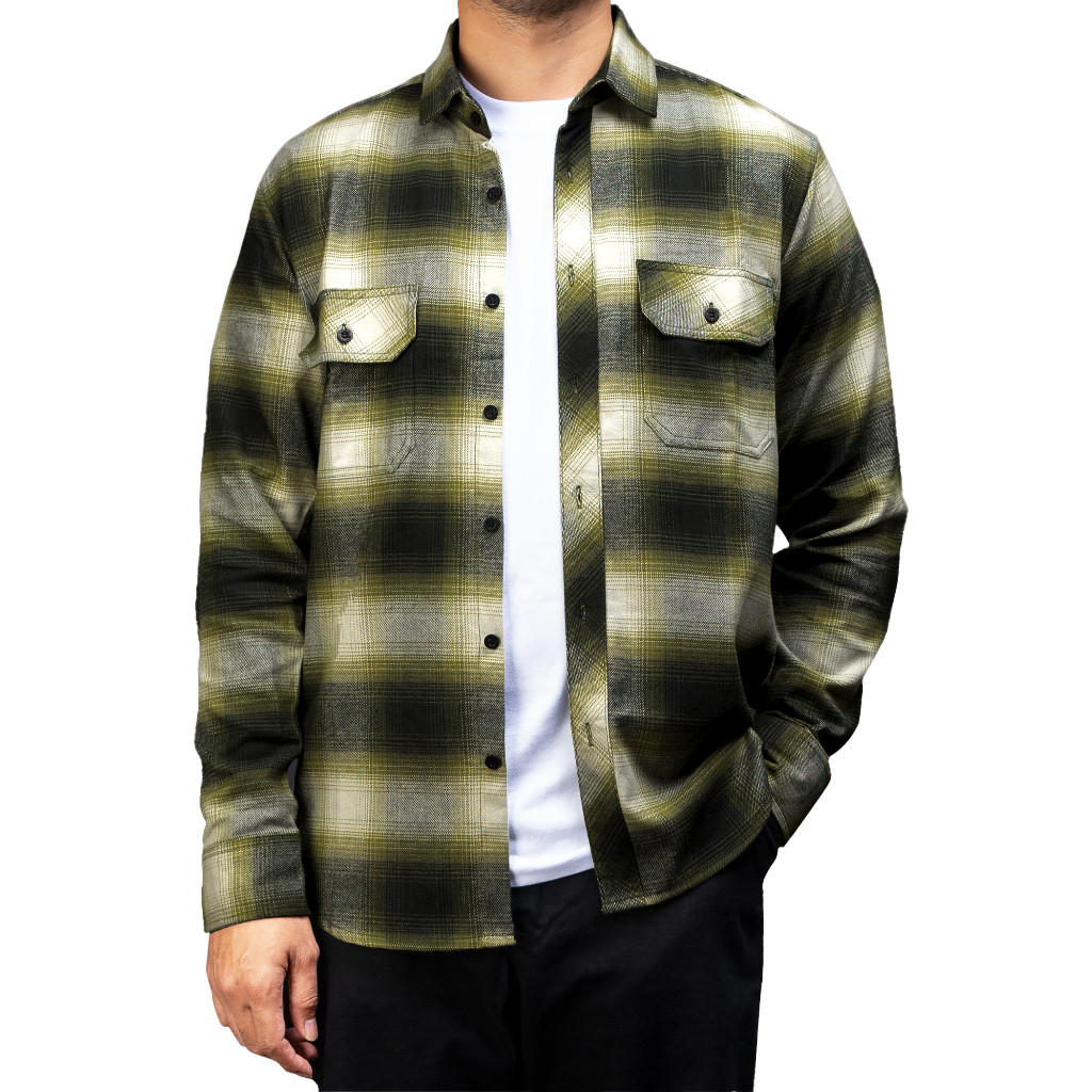 Gloaming Kemeja Flanel Veterano Panjang Mossvara Pria
