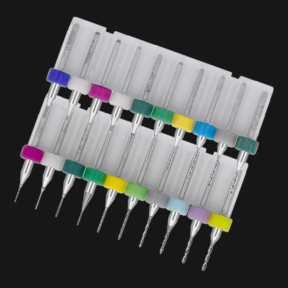 Set Mata Bor CNC Mini 10pcs Baja Tungsten Spesifikasi Lengkap Warna Acak