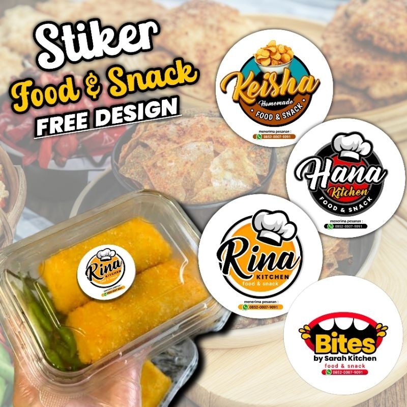 ( isi 100 pcs ) Stiker Label Snack Stiker Label Kemasan Stiker Snack Stiker Jajanan Stiker Basreng S