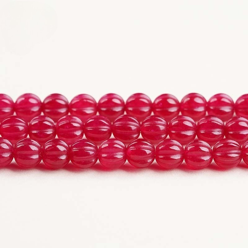 Aventurine giok mawar manik-manik labu merah manik-manik longgar manik-manik DIY setengah jadi perhi