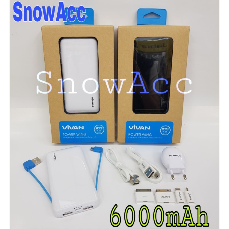 Vivan Power Bank W06 6000mah Powerbank vivan 6000 mah