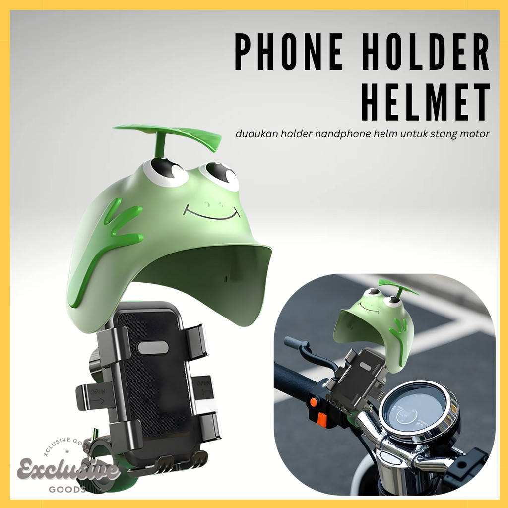 [XGoods] Phone Holder Motor Helm Katak – Dudukan HP Anti Goyang untuk Stang Motor