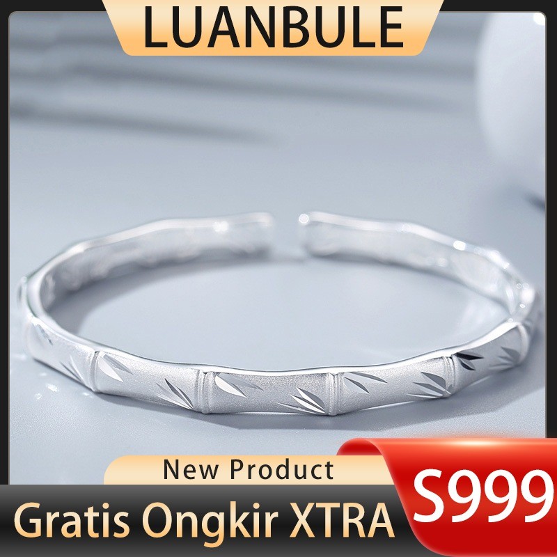 LUANBULE Gelang Bambu Perak Poles Wanita S999