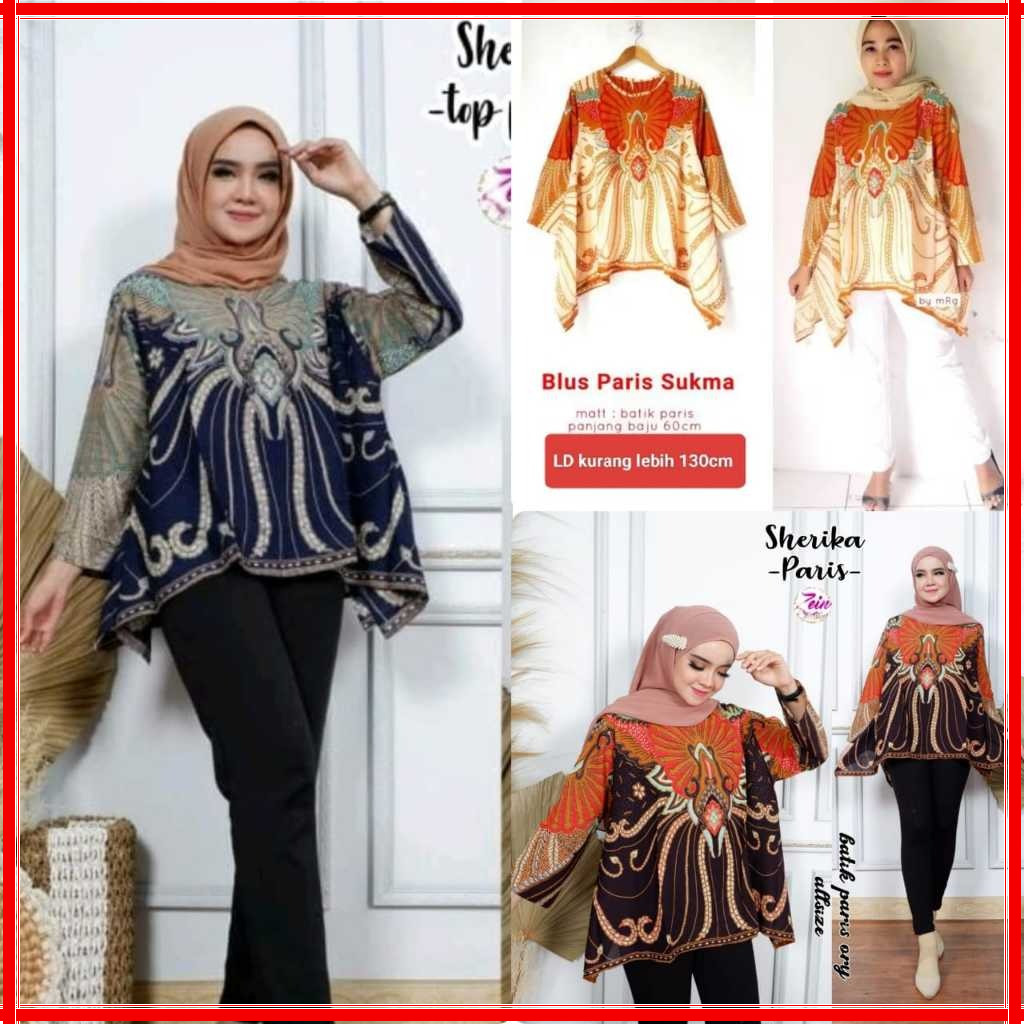 READY BATWING GURITA / Blus Batik wanita  Batwing top Batik solo premium ORI Batwing Paris