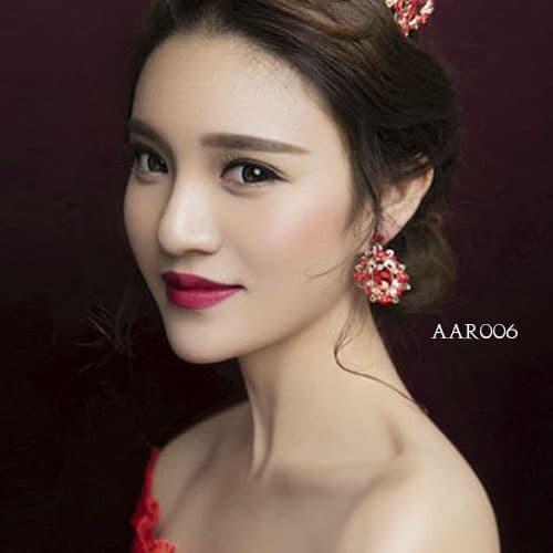 Anting Merah Pesta Bridal Aksesoris Fashoin  Anting Wanita  AAR006