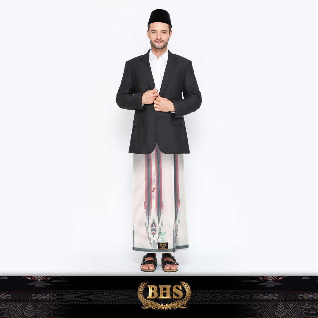 Sarung BHS Signature Gold Motif S77 SGC Putih Merah