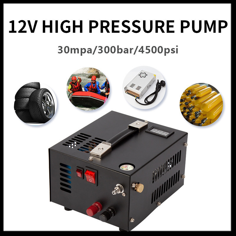 BADABEST 4500Psi 300Bar Portable PCP Air Compressor Pump 110V/220VAC 12VDC High Pressure with Transf