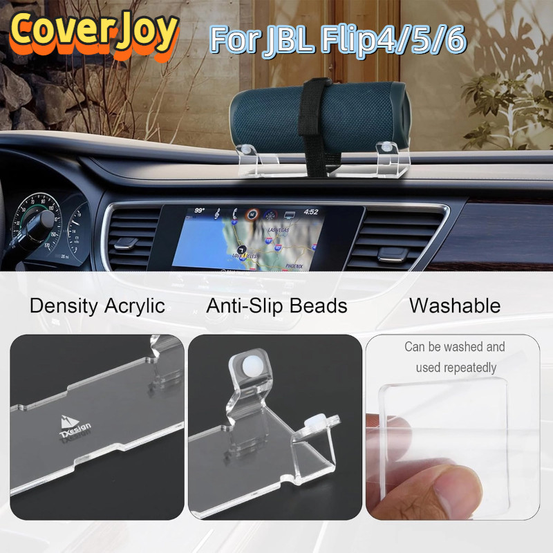 CoverJoy Universal Bluetooth Speaker Car Mount Holder for JBL Flip 4 5 6 Portable Acrylic AntiSlip W