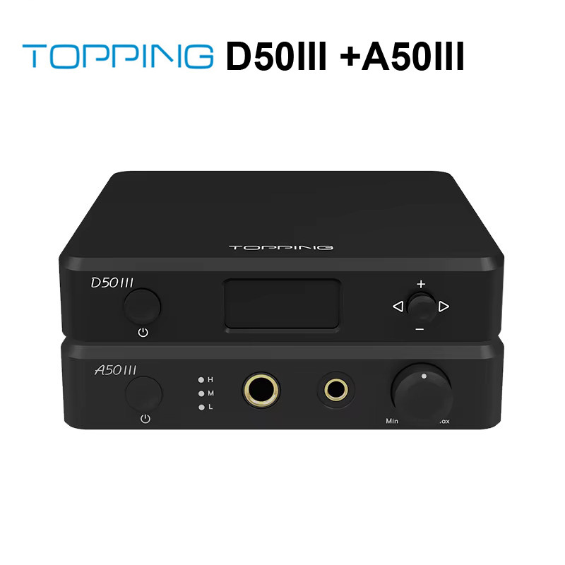 Topping D50 III Desktop DAC Hitam - Pemutar Audio Digital dengan Kualitas Tinggi