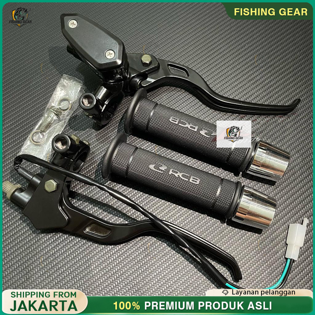 RC8 Handgrip Original Jalu chrome + Master Rem Oval Model bcr Paket Handle Kopling Universal PAKET 3