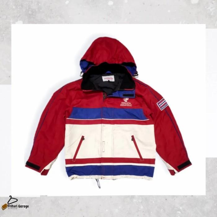 Windbreaker Snowboard Jacket Sasquatch Red Blue White Colour Block